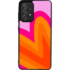 Coque Samsung Galaxy A52 - Silicone rigide noir Valentine 2024 heart gradient