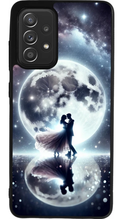 Coque Samsung Galaxy A52 - Silicone rigide noir Valentine 2024 Love under the moon