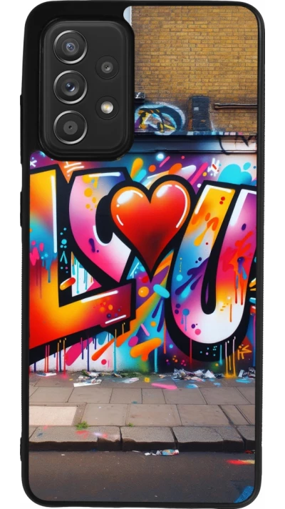 Coque Samsung Galaxy A52 - Silicone rigide noir Valentine 2025 Love U Tag