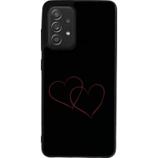 Coque Samsung Galaxy A52 - Silicone rigide noir Valentine 2023 attached heart
