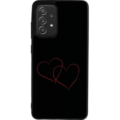 Coque Samsung Galaxy A52 - Silicone rigide noir Valentine 2023 attached heart