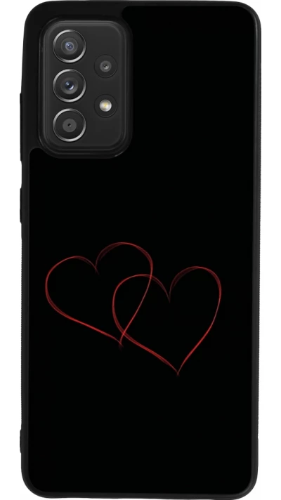 Coque Samsung Galaxy A52 - Silicone rigide noir Valentine 2023 attached heart
