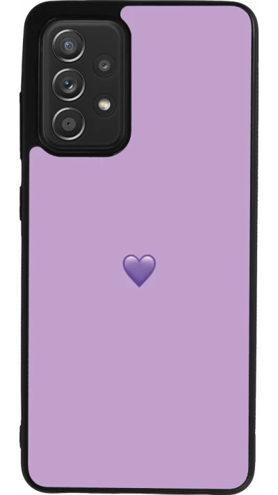 Coque Samsung Galaxy A52 - Silicone rigide noir Valentine 2023 purpule single heart