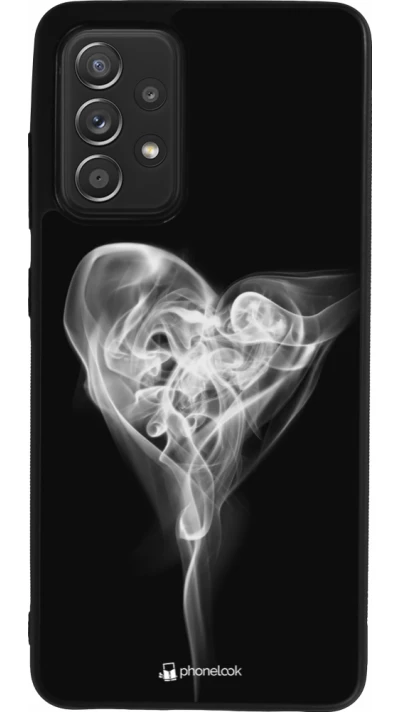 Coque Samsung Galaxy A52 - Silicone rigide noir Valentine 2022 Black Smoke