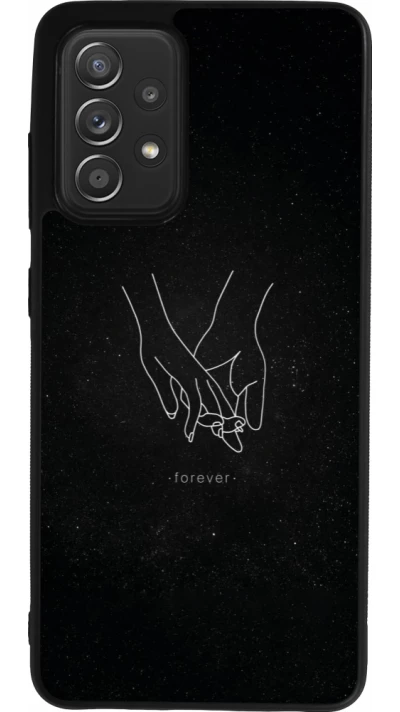 Coque Samsung Galaxy A52 - Silicone rigide noir Valentine 2023 hands forever