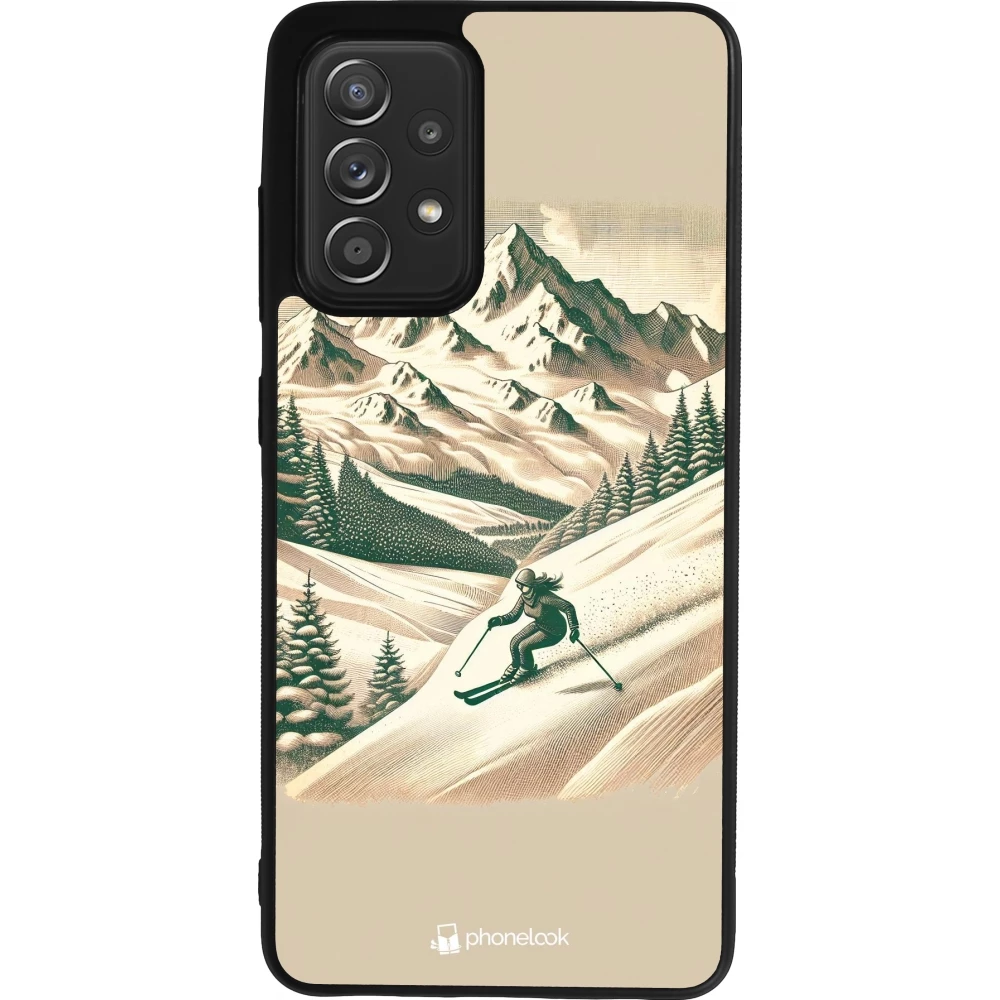Samsung Galaxy A52 Case Hülle - Silikon schwarz Vintage Skiberg
