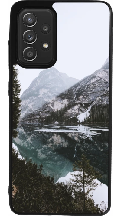 Coque Samsung Galaxy A52 - Silicone rigide noir Winter 22 snowy mountain and lake