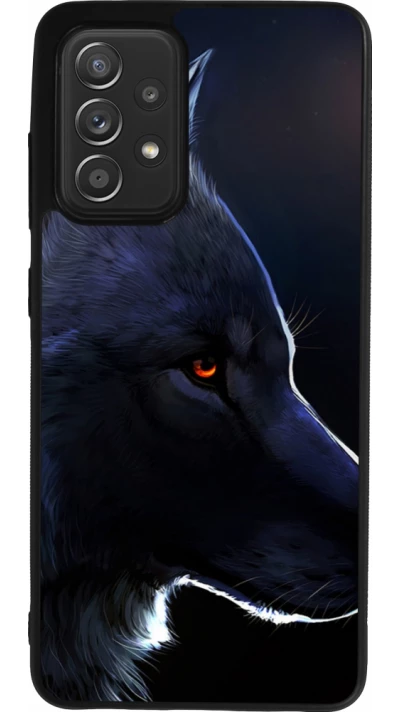 Coque Samsung Galaxy A52 - Silicone rigide noir Wolf Shape