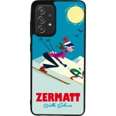 Coque Samsung Galaxy A52 - Silicone rigide noir Zermatt Ski Downhill