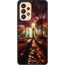 Samsung Galaxy A53 5G Case Hülle - Silikon schwarz Herbstlicher goldener Glanz
