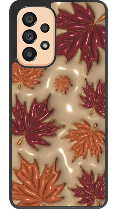 Coque Samsung Galaxy A53 5G - Silicone rigide noir Autumn 26 3D leaves