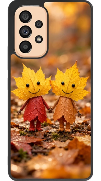 Coque Samsung Galaxy A53 5G - Silicone rigide noir Autumn 26 Couple of leaves