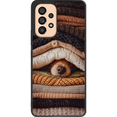 Coque Samsung Galaxy A53 5G - Silicone rigide noir Autumn 26 Dog under the covers