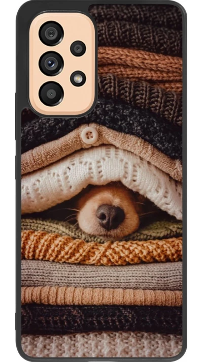 Coque Samsung Galaxy A53 5G - Silicone rigide noir Autumn 26 Dog under the covers