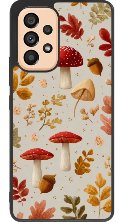 Coque Samsung Galaxy A53 5G - Silicone rigide noir Autumn 26 Mushrooms and leaves