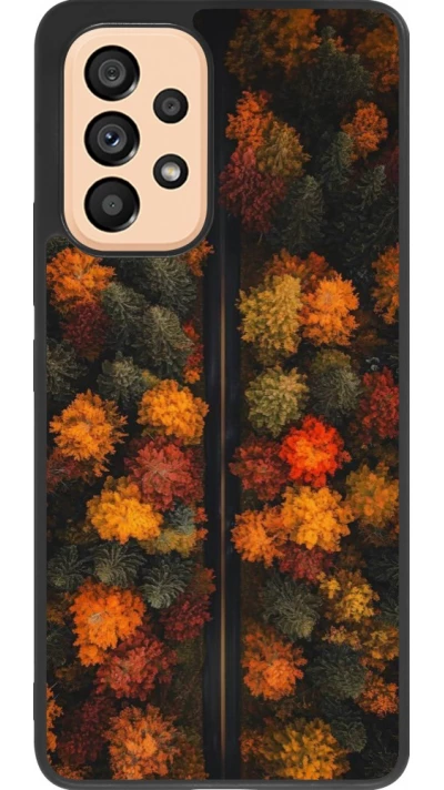 Coque Samsung Galaxy A53 5G - Silicone rigide noir Autumn 26 Road in autumn