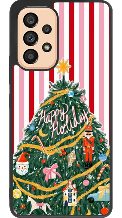 Coque Samsung Galaxy A53 5G - Silicone rigide noir Christmas 25 Happy Holiday