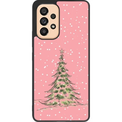 Coque Samsung Galaxy A53 5G - Silicone rigide noir Christmas 25 Pink Tree