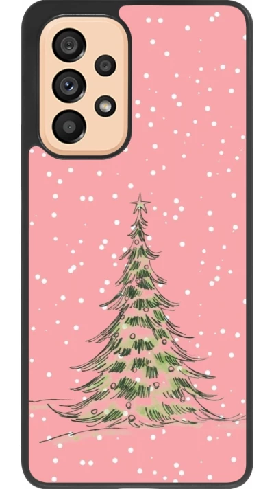 Coque Samsung Galaxy A53 5G - Silicone rigide noir Christmas 25 Pink Tree