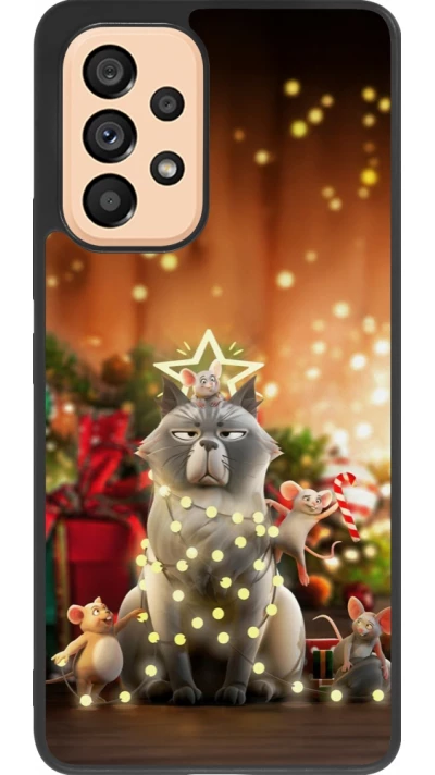 Coque Samsung Galaxy A53 5G - Silicone rigide noir Christmas 25 Xmas Cat