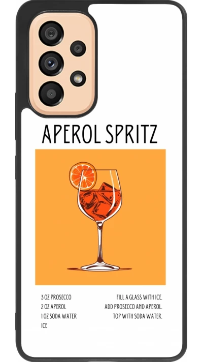 Coque Samsung Galaxy A53 5G - Silicone rigide noir Cocktail recette Aperol Spritz
