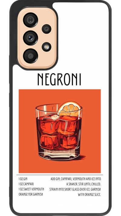 Coque Samsung Galaxy A53 5G - Silicone rigide noir Cocktail recette Negroni