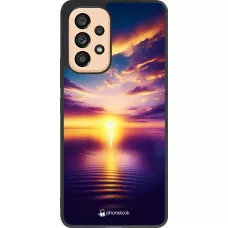 Samsung Galaxy A53 5G Case Hülle - Silikon schwarz Sonnenuntergang gelb violett
