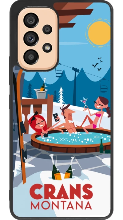 Coque Samsung Galaxy A53 5G - Silicone rigide noir Crans-Montana Mountain Jacuzzi