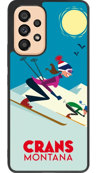 Coque Samsung Galaxy A53 5G - Silicone rigide noir Crans-Montana Ski Downhill