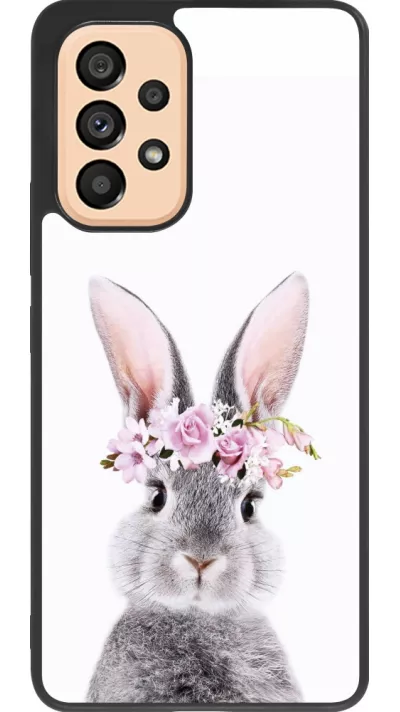 Coque Samsung Galaxy A53 5G - Silicone rigide noir Easter 2023 flower bunny