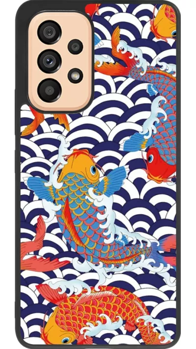 Coque Samsung Galaxy A53 5G - Silicone rigide noir Easter 2023 japanese fish