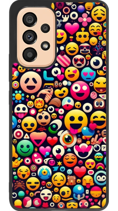 Coque Samsung Galaxy A53 5G - Silicone rigide noir Emoji Mix Color