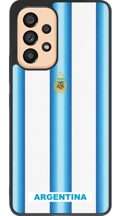 Coque Samsung Galaxy A53 5G - Silicone rigide noir Maillot de football Argentine 2026 personnalisable