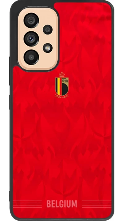 Coque Samsung Galaxy A53 5G - Silicone rigide noir Maillot de football Belgique 2026 personnalisable