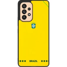 Coque Samsung Galaxy A53 5G - Silicone rigide noir Maillot de football Bresil 2026 personnalisable