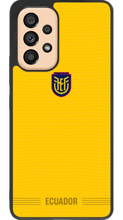 Coque Samsung Galaxy A53 5G - Silicone rigide noir Maillot de football Équateur 2026 personnalisable