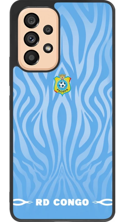 Coque Samsung Galaxy A53 5G - Silicone rigide noir Maillot de football RD Congo 2026 personnalisable
