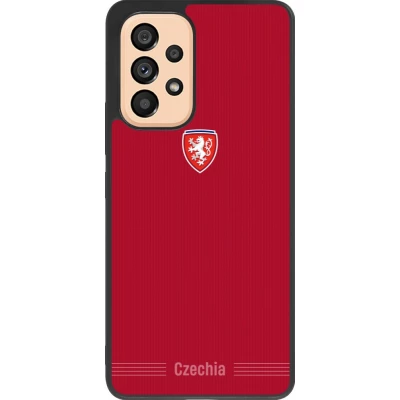 Coque Samsung Galaxy A53 5G - Silicone rigide noir Maillot de football Répuplique Tchèque 2026 personnalisable