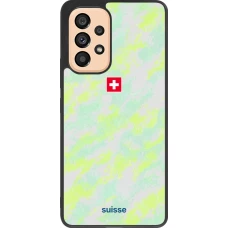 Coque Samsung Galaxy A53 5G - Silicone rigide noir Maillot de football Suisse Away 2026 personnalisable