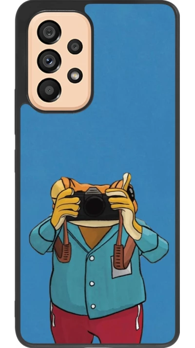 Coque Samsung Galaxy A53 5G - Silicone rigide noir Frog with camera DTMF