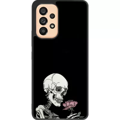 Samsung Galaxy A53 5G Case Hülle - Silikon schwarz Halloween 2023 rose and skeleton