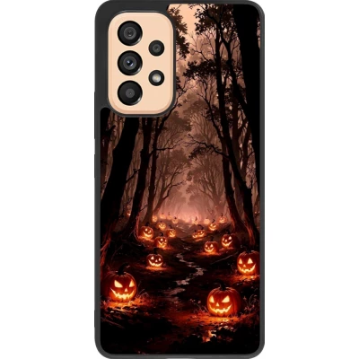 Coque Samsung Galaxy A53 5G - Silicone rigide noir Halloween 2025 Road of Terrifying Pumpkins