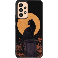 Coque Samsung Galaxy A53 5G - Silicone rigide noir Halloween 2026 Cat Art Nouveau