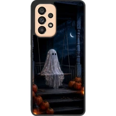 Coque Samsung Galaxy A53 5G - Silicone rigide noir Halloween 2026 Ghost on a swing