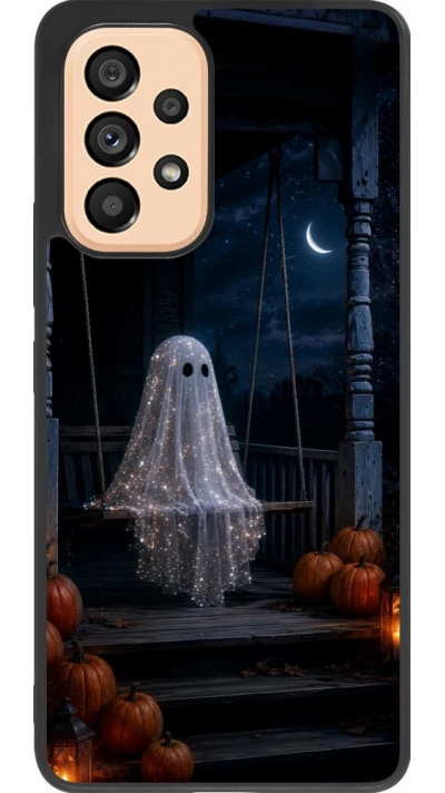 Coque Samsung Galaxy A53 5G - Silicone rigide noir Halloween 2026 Ghost on a swing