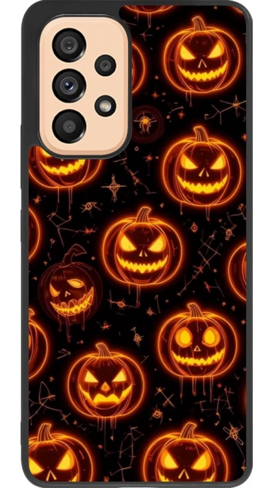 Coque Samsung Galaxy A53 5G - Silicone rigide noir Halloween 2026 Pattern Pumpkins