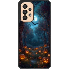 Coque Samsung Galaxy A53 5G - Silicone rigide noir Halloween 2026 Road of Pumpkins