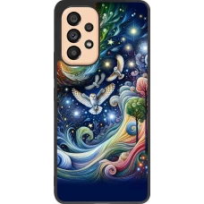 Samsung Galaxy A53 5G Case Hülle - Silikon schwarz Fliegender Blumen-Eule