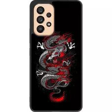 Samsung Galaxy A53 5G Case Hülle - Silikon schwarz Japanese style Dragon Tattoo Red Black