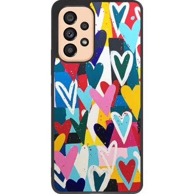 Hülle Samsung Galaxy A53 5G - Silikon schwarz Joyful Hearts